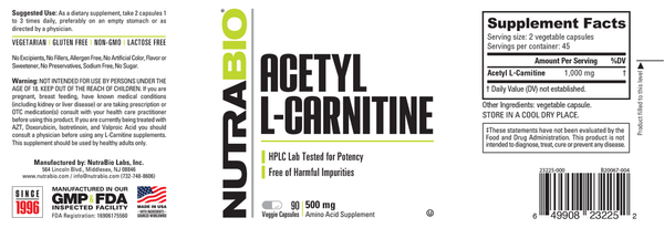 Acetyl L-Carnitine (500mg)